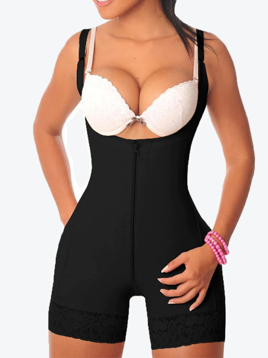 Classic Lace Zipper Shapewear Bodysuit - Getslexy