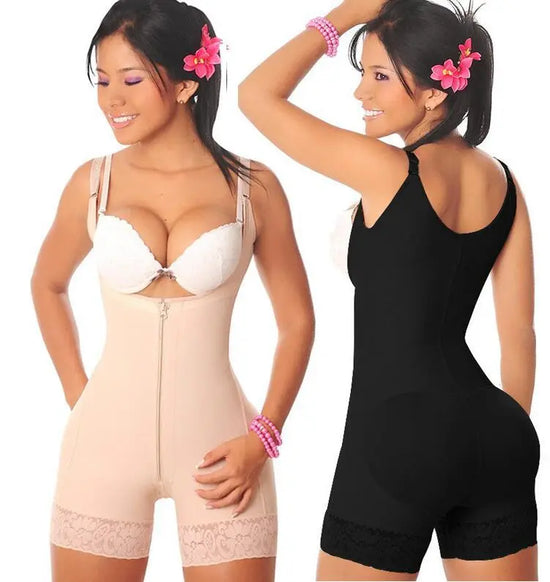 Classic Lace Zipper Shapewear Bodysuit - Getslexy
