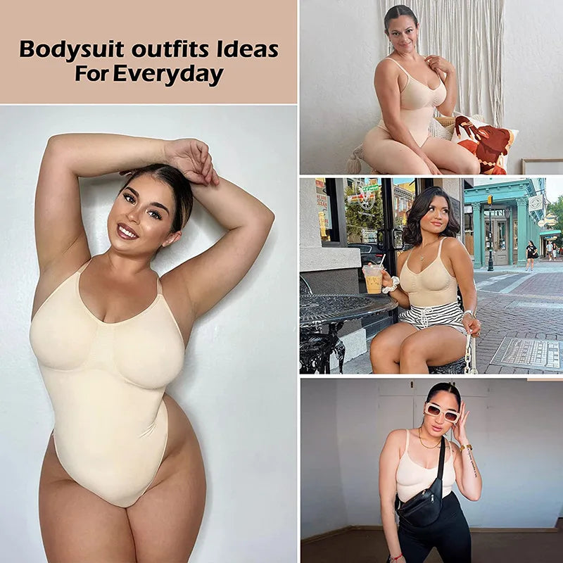 MISSMOLY Womens Backless Bodysuits Shapewear Thong New Tummy Control Butt Lifter Body Shaper Corset Slimming Camisole Tops