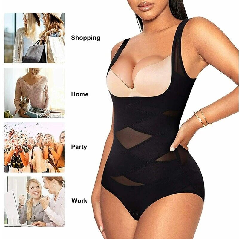 Women Full Body Shaper Compression Shapewear Firm Belly Control Bodysuit Slim US