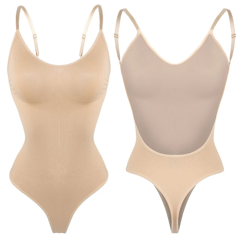 MISSMOLY Womens Backless Bodysuits Shapewear Thong New Tummy Control Butt Lifter Body Shaper Corset Slimming Camisole Tops