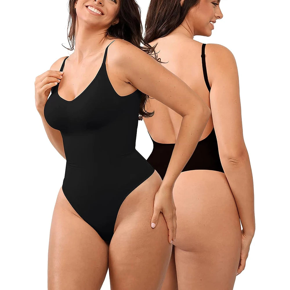 MISSMOLY Womens Backless Bodysuits Shapewear Thong New Tummy Control Butt Lifter Body Shaper Corset Slimming Camisole Tops