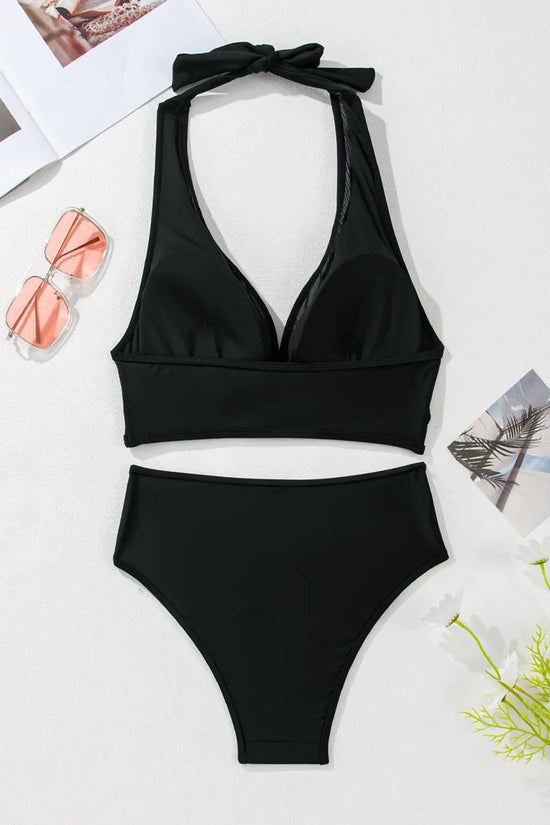 Sheer Mesh Halter Bikini Set - Getslexy