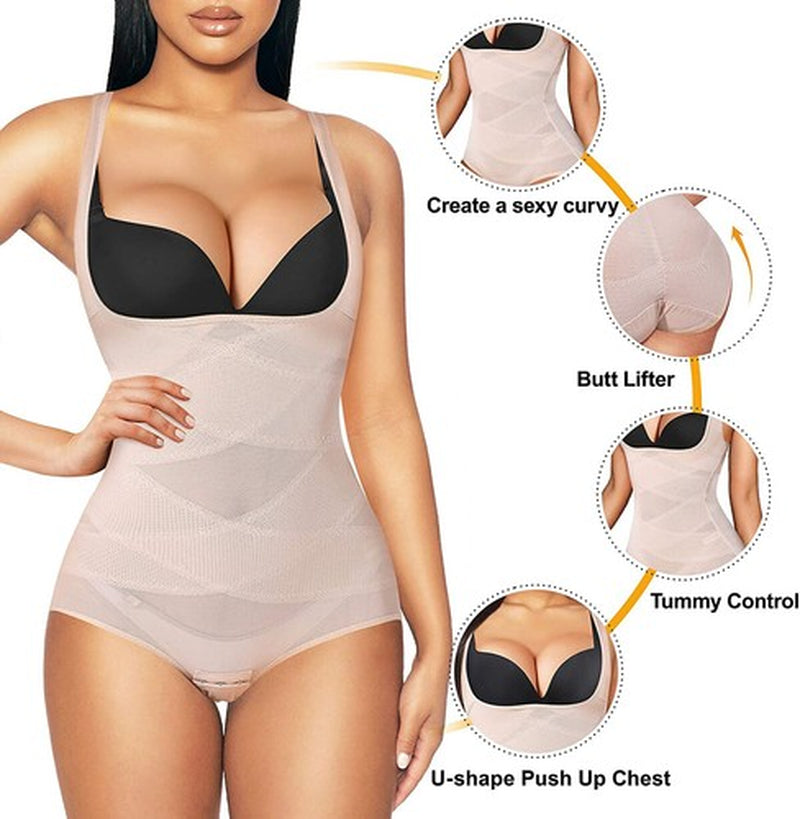 Women Full Body Shaper Compression Shapewear Firm Belly Control Bodysuit Slim US