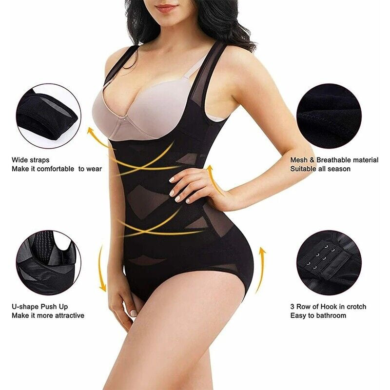 Women Full Body Shaper Compression Shapewear Firm Belly Control Bodysuit Slim US