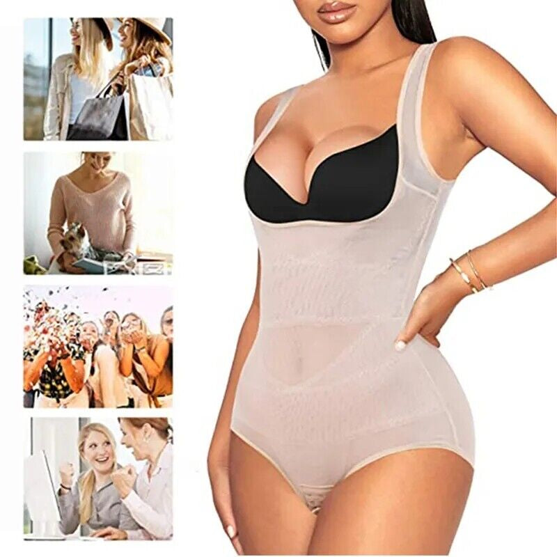 Women Full Body Shaper Compression Shapewear Firm Belly Control Bodysuit Slim US