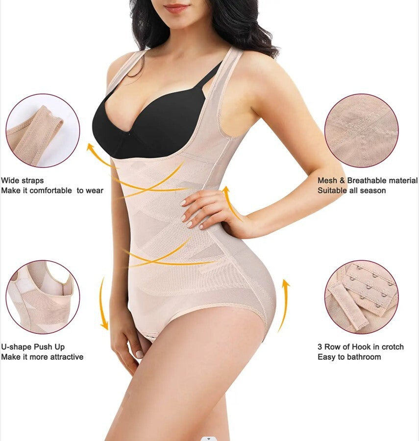 Women Full Body Shaper Compression Shapewear Firm Belly Control Bodysuit Slim US