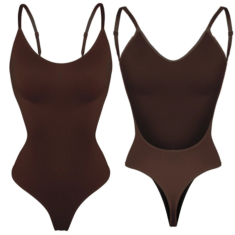 MISSMOLY Womens Backless Bodysuits Shapewear Thong New Tummy Control Butt Lifter Body Shaper Corset Slimming Camisole Tops