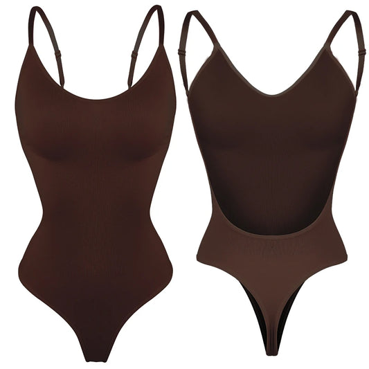 MISSMOLY Womens Backless Bodysuits Shapewear Thong New Tummy Control Butt Lifter Body Shaper Corset Slimming Camisole Tops